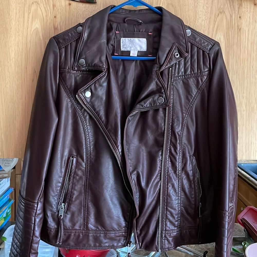 Maroon Leather Jacket